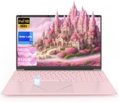 15.6'' Pink Laptop Computer, 16GB DDR4 512GB SSD Ordinateur Portable, Alder Lake N95 Quad Core (Up to 3.4GHz), RGB Backlit Keyboard, Fingerprint Unlock, Laptop PC for Business Student Home Office