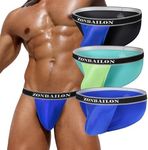 ZAIGGUT Mens Ice Silk Briefs Bulge Pouch Underwear Male Low Rise Bikini Underpants 3 Pack M