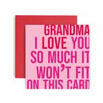Huxters Birthday Cards for Women - I Love You Grandma Birthday Card for her - Funny Mother's Day Card for Grandma Fun Love Happy Birthday - 14.8cm (Grandma)