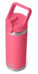 YETI Rambler 53 ml flaska, vakuumisolerad, rostfritt stål med färgmatchande sugrörskeps, tropisk rosa