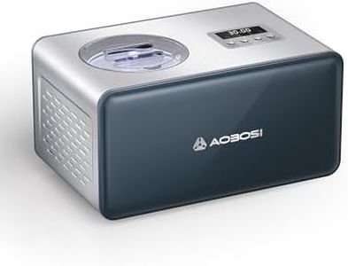 Aobosi 1.5L Sorbetiere with 4 Modes, Built-in Compressor sorbetière, No Prefreeze, Frozen Yogurt, Machine a Glace, Long Lasting Cooling, LCD Digital Display, Timer, Stainless Steel