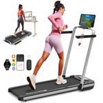 Mobvoi Home Treadmill SE Plus 3 in 1 Folding Treadmill Walking Pad 2.5HP Compact Portable Under Desk Running Walking Machine (Mobvoi Treadmill SE Silver)