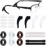 Eyeglass Retainer, 18 Pair Anti-slip Silicone Glasses Ear Grip Set Comfortable Eyeglass Temple Tips Eyeglass Nose Pad for Glasses Eyeglasses Sunglasses