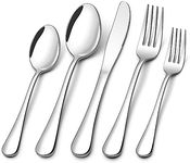 60 Piece Silverware Set for 12, Stainless Steel Flatware Set Tableware Set Inculde Forks Knives Spoons, Mirror Polished Cutlery Set for Home Kitchen and Restaurant Party, Dishwasher Safe