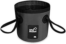 BANCHELLE Collapsible Bucket Camping Water Storage Container 20L Portable Folding Bucket Wash Basin for Traveling Hiking Fishing Boating Gardening (Black)