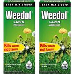 2 x Weedol / Verdone Extra Lawn Weedkiller Kills Weeds 500ml Treats 333m2 Garden New (Total 1L 1 Litre)