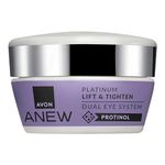 Avon Anew Platinum Lift & Tighten Dual Eye System 2 x 10ml, with Protinol™ Technology and Caffeine to Help Tighten and Hydrate Skin, Reduces Fine Lines and Sagging, Cruelty Free