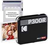 KODAK Mini 3 Retro 4PASS Portable Photo Printer (3x3 inches) + 8 Sheets, Black