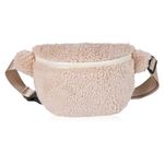 Women's Teddy Fur Bag Soft Fashion Waist Packs Casual Versatile Waist Bag Adjustable Belt Crossbody Teddy Bag Bumbags Fanny Pack,for Girl Women Ladies Travel Work Festival Daily (Beige)