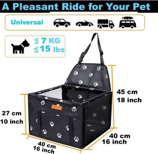 GOBUYER Waterproof Pet Car Seat Booster Box with Harness, Black 40x40cm