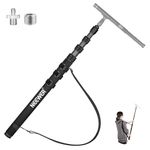 NEEWER Upgraded Microphone Boom Pole, 9.8ft/300cm Telescopic Carbon Fiber Mic Boom Arm with 5 Sections, 1/4" 3/8" 5/8" Screw Adapters, Cable Straps, Shoulder Strap & Storage Bag, MS-300CB (Black)