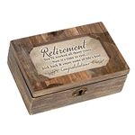 Retirement Congratulations Enjoy Deco Woodgrain Jewelry Music Box Plays Wonderful World