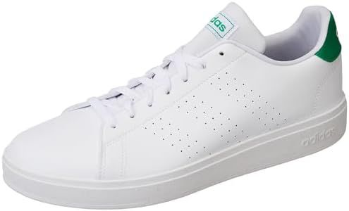 Adidas Men Synthetic Advantage 3.0, Tennis Shoes, FTWWHT/Green/CBLACK, UK-8
