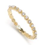 Meissa Silver Rings for Women Tiny Pearl Thumb Ring Adjustable Cubic Zirconia Stacking Ring Gold Plated Fidget Ring Handmade Friend Birthday Gift (Gold, K)