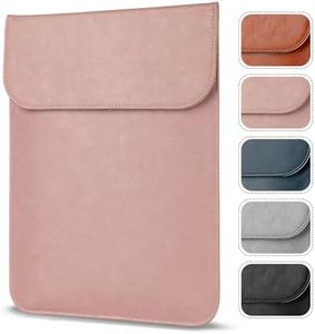 Allinside 13-13.3" Laptop Sleeve Compatible with MacBook Pro 14 2021 M1 (A2442)/ MacBook Air 13 2010-2017/ MacBook Pro 13 2010-2016, PU Leather Laptop Case, Pink