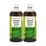 Baidyanath Wheatgrass Juice 1L (Pack of 2) Natural Detoxifier - Herbal Juice to Help boost Immunity, Purifies blood Improves digestion & Metabolism