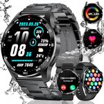 FEELNEVER Smart Watch for Men, 1.43" Amoled Always-on Men's Smart Watch with Bluetooth Call for Android iOS, Smartwatch with Heart Rate Sleep Monitor SpO2 100+ Sports Modes, IP68 Waterproof, 3 Straps