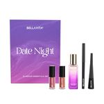 BELLAVITA Date Night Gift Set | Date Perfume 20ml + 2 x Kiss Proof Liquid Lipsticks + Kajal + Eyeliner | Combo | Smudge-Proof | Fragrance For Women | Makeup Kit | Matte Finish