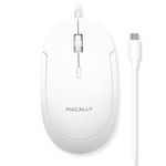 Macally Wired USB C Mouse for Mac and PC - Slim, Quiet, and Reliable - 3 Button Layout, Scroll Wheel, and 4 DPI Mode (800/1200/1600/2400) Type C Mouse for MacBook Pro/Air, iMac, Laptop