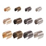 Beadthoven 300pcs 3 Size Leather Rope Clips Foldable Cylindrical Crimping Beads Round Fastener String Cord Rope Clamp for Jewelry Making Tassel Leather Bracelet Necklace Macrame DIY Craft