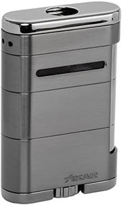 XIKAR Allume Triple Jet Tabletop Lighter, Engineered for Performance, Crisp Side Squeeze Ignition, Gunmetal