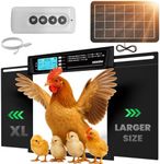 Extra Large Automatic Chicken Coop Door Solar Powered with Remote – LCD Display, Light Sensor, Timer & Anti-Pinch Feature – 11.3" x 8.7" Opening – 5-Year Guarantee – Black – by Okköbi