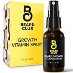 Beard Club Vitamin Spray for Facial Hair Growth - Natural Formula for Fuller, Thicker Beard, Easy-to-Use, Nourishing & Soothing for All Beard Types & Skin