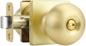 goldenwarm Gold Interior Door Knob Privacy, Classaical Brushed Gold Door Knob Interior for Bedroom Bathroom, Brushed Brass Doorknobs(1 Pack)