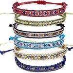 Carykon Pack of 6 Boho Rope Bead Friendship Bracelets for Women Teen Girls(Random Color)