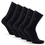 Giovici Bamboo Socks 5 Pack For Men & Women, Super Soft & Breathable, Stay Fresh Extra Comfort Bamboo Black Socks, Non-Constricting (UK, Numeric, 8, 12, Regular, Regular, Black)