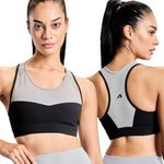 Boldfit Women's Poly Spandex Wire Free Modern Padded Sports Bra (BFTBW2002SBlkGreyL_Black-Grey_L)