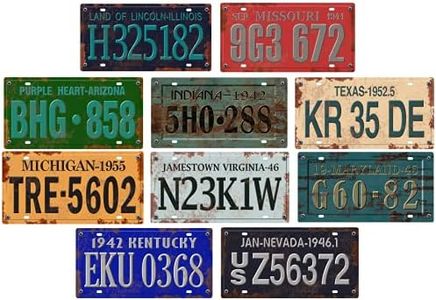 - Confezione da 10 targhe automobilistiche USA Anni '40/'50 - Replica Vere targhe Americane con Effetto Consumato (OLD4)