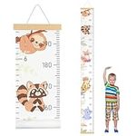 Aolso Baby Height Growth Chart, Wall Hanging Growth Chart Removable Canvas and Wood Measuring Ruler for Baby, Measuring Ruler for Baby Girls Boys Toddler Bedroom Nursery Wall Decoration 77''* 8''