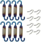 X AUTOHAUX 8 Set 58mm 2.28" Motorcycle Exhaust Pipe Spring with U Shape Hooks Stainless Steel Blue Silver Tone