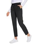 CRZ YOGA Womens 4-Way Stretch Ankle Golf Pants - 7/8 Dress Work Pants Pockets Athletic Travel Casual Lounge Workout Black Medium