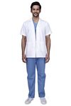 UNIFORM CRAFT Men's Half-Sleeve Polyester-Cotton Lab Coat – Best Apron for Male Nurses, Students, and Lab Technicians