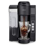 bella Single Serve Coffee Maker, Dual Brew, K-cup Compatible - Ground Coffee Brewer with Removable Water Tank & Adjustable Drip Tray, Perfect for Travel Mug, 800 watts, Black