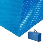 Goplus Pool Cover, 20 x 40 FT Solar Blanket with Carrying Bag for In-Ground and Above-Ground Swimming Pools, Rectangle Hot Tub SPA Thermal Blanket (20 x 40 FT, Blue)