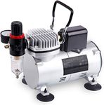 Timbertech Professional Upgraded Piston Airbrush Compressor ABPST07 with Motor Cool Down Fan/Powerful Working Pressure/Strong Airflow for Hobby, Food Decoration, Body Tattoo, Graphic and so on