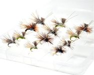 Outdoor Planet 12 AC Caddis Caddisflies/Mayfly/Attractor Nymph/Dragonflies and Damselflies/Stonefly/Hopper/Salmonfly/Dry Flies for Trout Fly Fishing Flies Lure Assortment