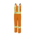 Pioneer Hi Vis Safety Overalls for Men - For Construction, Traffic, Sanitation - Class 2 - 7 Pockets - High Visibility Orange