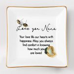 PUDDING CABIN Nana Gift Ring Dish “ Love You Nana Your Love Fills Our Hearts with Happiness... ” Trinket Dish Gift for Nana Grandma Mother’s Day Birthday Thanksgiving