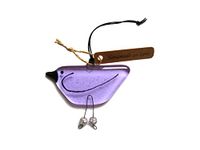 1 x Fused glass hanging bird decoration in lilac. BD213