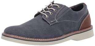 Nunn Bush Men's Barklay Canvas Plain Toe Oxford Lace Up, Dark Blue, 9