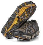 Yaktrax Walk Ice & Snow Grips For Walking Shoes, Elastic Rubber Strap & 1.2mm Steel Coils, Provides Traction In Ice & Snow, Black, Large