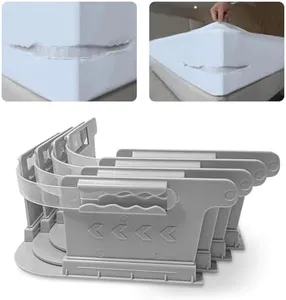 Yikorqu Bed Sheet Holders for Corners, Sheet Holders Keep Sheets Firm & Tight - Lock Fitted Bed Sheet Holder 4PCS, Sheet Straps for All Sheet Mattress Sizes Easy Installation Gray