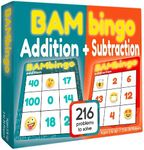 THE BAMBINO TREE Addition and Subtraction Facts Bingo Game - 1st 2nd & 3rd Grade Educational Math Learning for Classroom & Homeschool