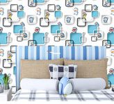 Oren Empower Self Adhesive Cartoon Characters Doremon Wallpaper/Waterproof PVC Vinyl Wallpaper for Kids Room, Bedroom, Dining Hall, Master Room - 45 X 330 cm (Blue)