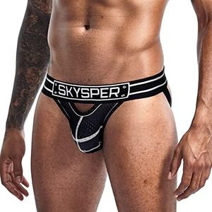 SKYSPER Men's Jockstrap Athletic Supporter Jock Straps Male Underwear, Sg30-white, Medium