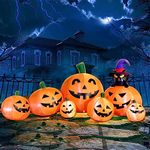 DomKom Halloween Inflatable Decorations, Spooky Ghost Terrible Giant Outdoor Holiday Decoration Blow Up Halloween Yard LED Lights Inflatable Lawn